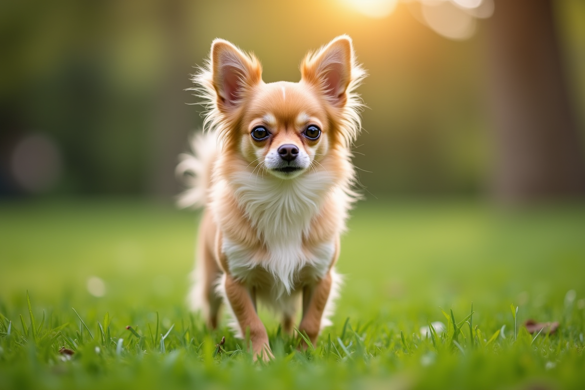 Chihuahua debout dans un parc en plein air en journée