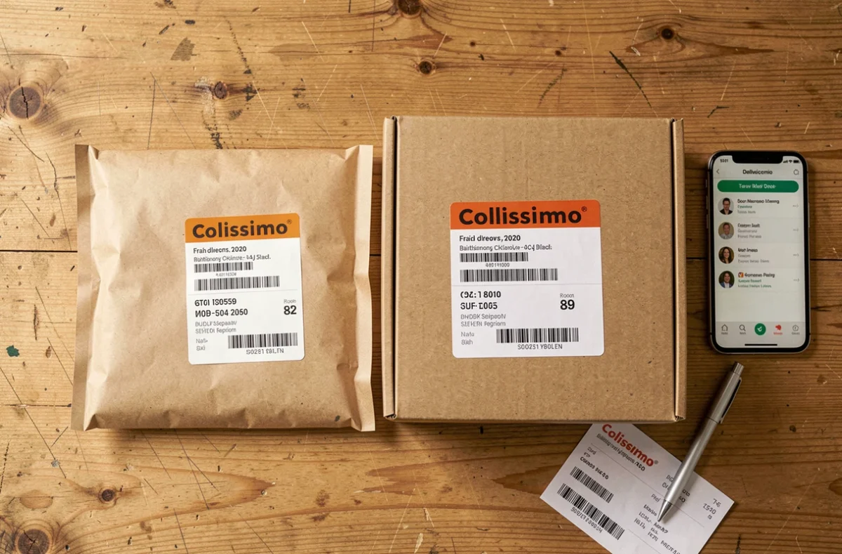 Comparaison de colis Colissimo prêts pour livraison à domicile ou en point relai