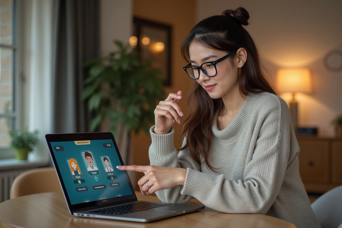 Jeune femme explique la personnalisation de personnage