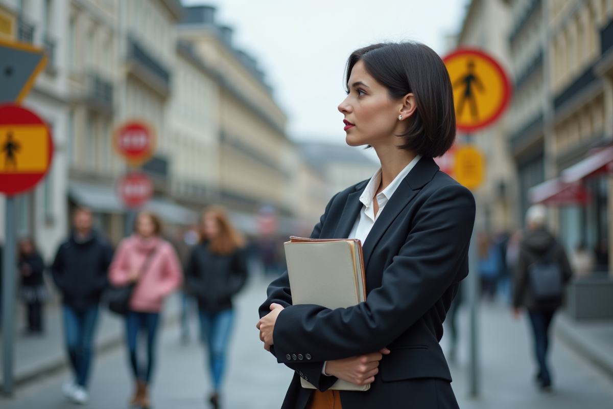 Jeune femme professionnelle près d