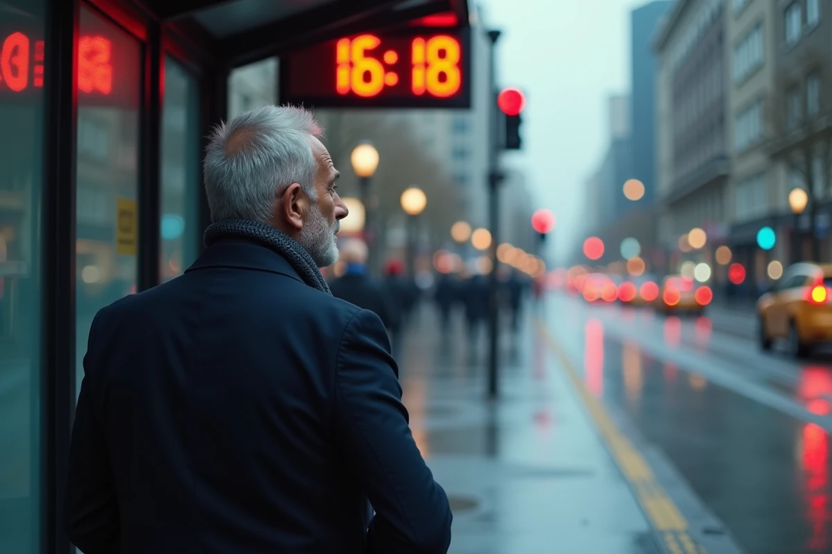 Homme en manteau regardant l