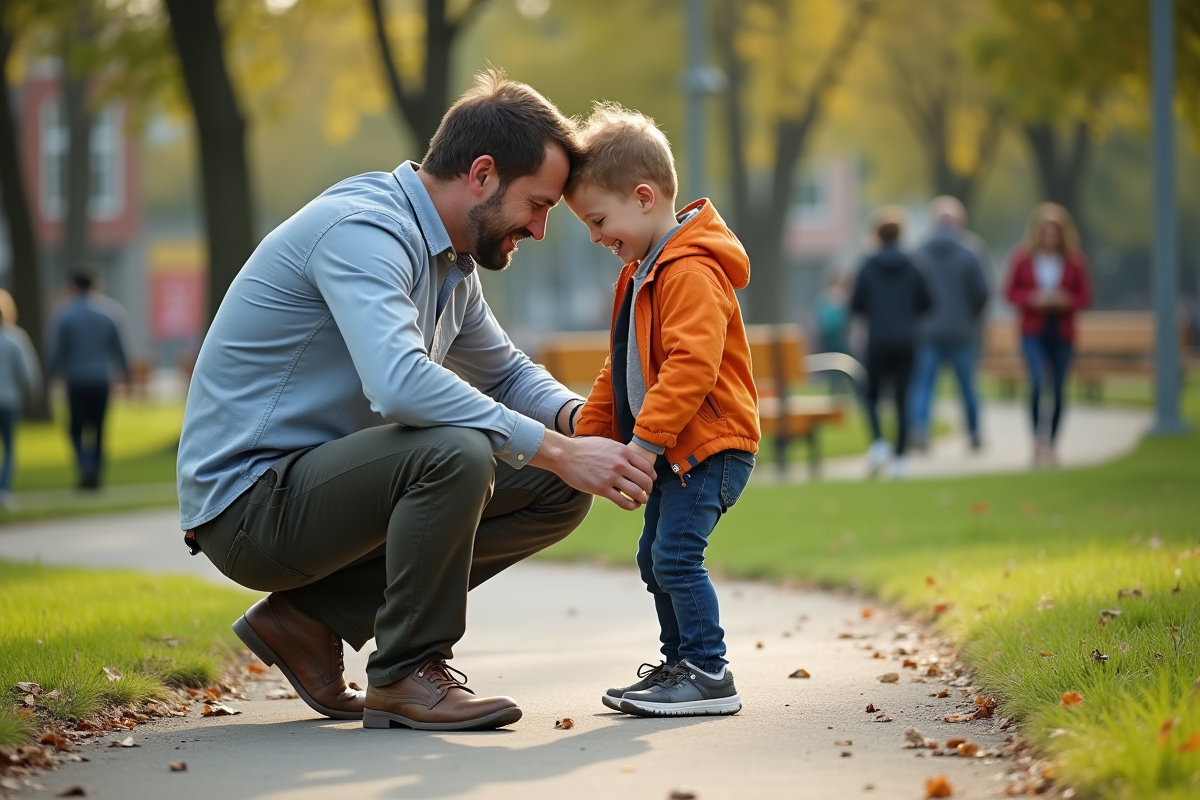 Pere aide son fils à l